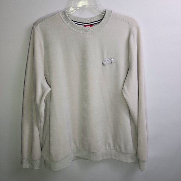 Nike Tops - NIKE SPORTWEAR WOMEN'S XL VELOUR CREW SHIRT OATMEAL SWEATSHIRT- GREY 921147-072